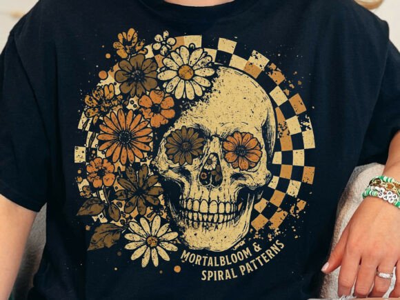 Download Mortal Bloom Skull PNG, Halloween Design - Halloween design Collection
