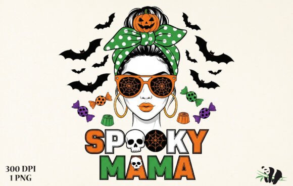 Download Spooky Mama Halloween Design Bats PNG - Halloween design Collection