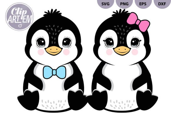 Download Boy Girl Penguin SVG Vector Cutting File - Vector Collection