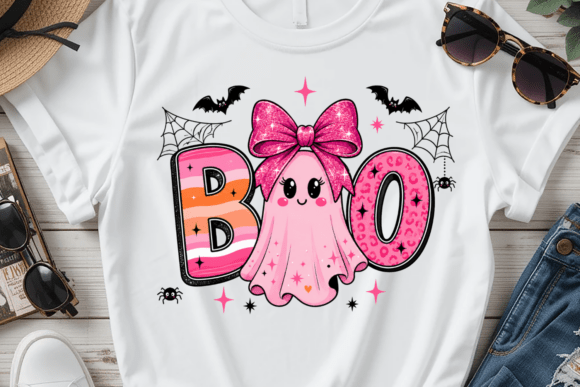 Download Boo Ghost PNG, Pink Halloween Design - Halloween design Collection