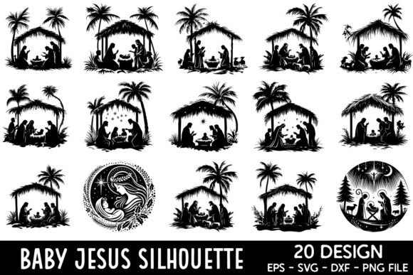 Download Baby Jesus Silhouette Vector Bundle - Vector Collection