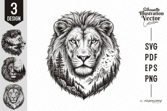 Download Lion Silhouette Landscape Vector - Premium Resources