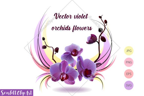 Download Orchids Flowers Garland Vector Print - Vector Collection
