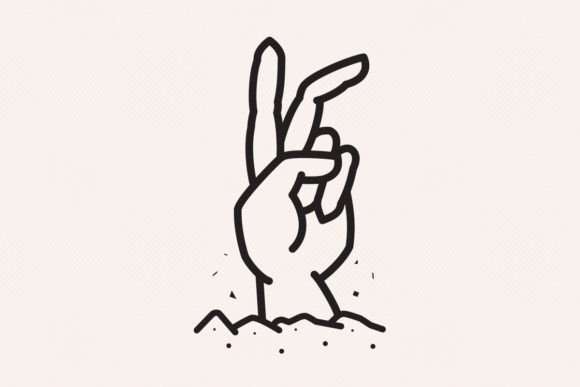 Download Zombie Hand Outline Iconic Vector Line - Vector Collection