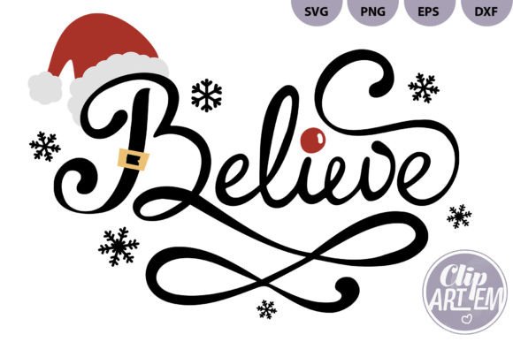 Download Believe SVG Santa's Hat Quote Vector - Vector Collection