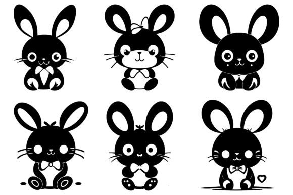 Download Rabbit out Line Vector Illustrations - Vector Collection