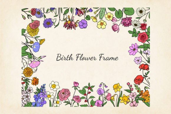 Download SVG Birth Flower Floral Frame, Vector - Vector Collection