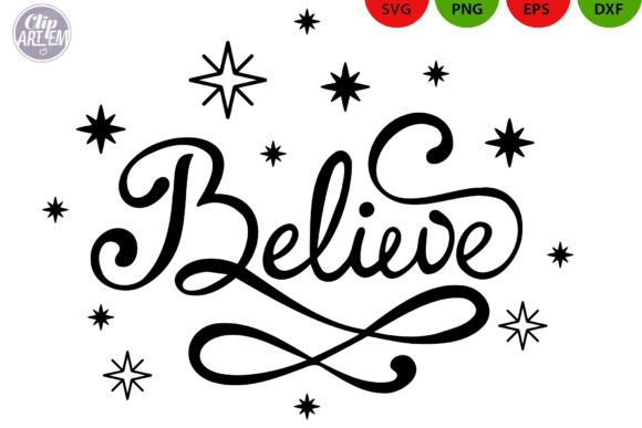 Download Believe SVG, Christmas SVG Script Vector - Vector Collection